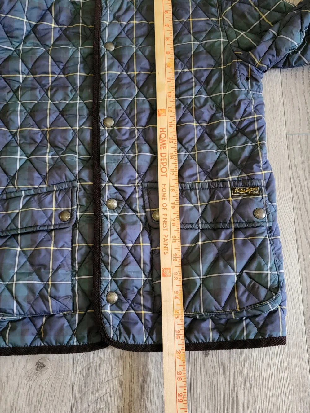 Kids Polo Ralph Lauren Quilted Plaid Jacket Tartan Plaid Sz L 14/16 Boys Girls